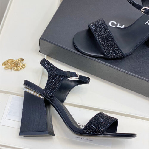 High Quality Luxury Chanel New Pearl Heel Sandals – Style 52390 product detail