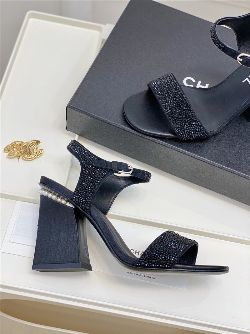High Quality Luxury Chanel New Pearl Heel Sandals – Style 52390 product detail