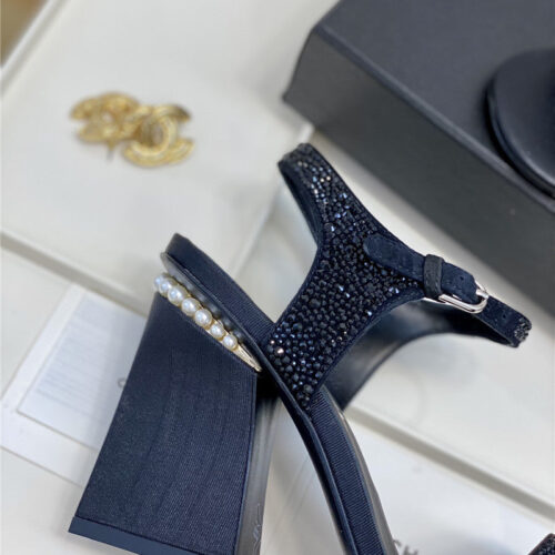 High Quality Luxury Chanel New Pearl Heel Sandals – Style 52390 product detail