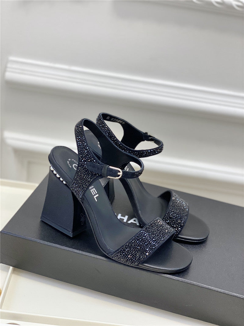 High Quality Luxury Chanel New Pearl Heel Sandals – Style 52390 product detail