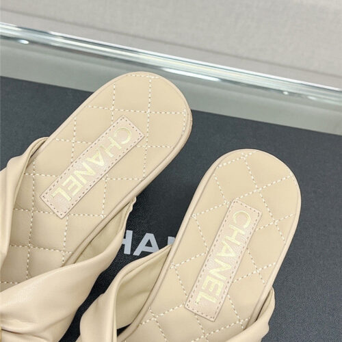 High Quality Luxury Chanel Cross Strap Round Buckle Slippers – Style 98342 product detail