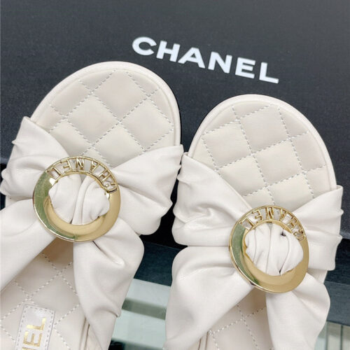 High Quality Luxury Chanel Cross Strap Round Buckle Slippers – Style 62182 product detail