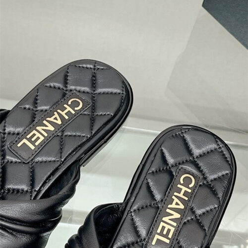 High Quality Luxury Chanel Cross Strap Round Buckle Slippers – Style 60486 product detail