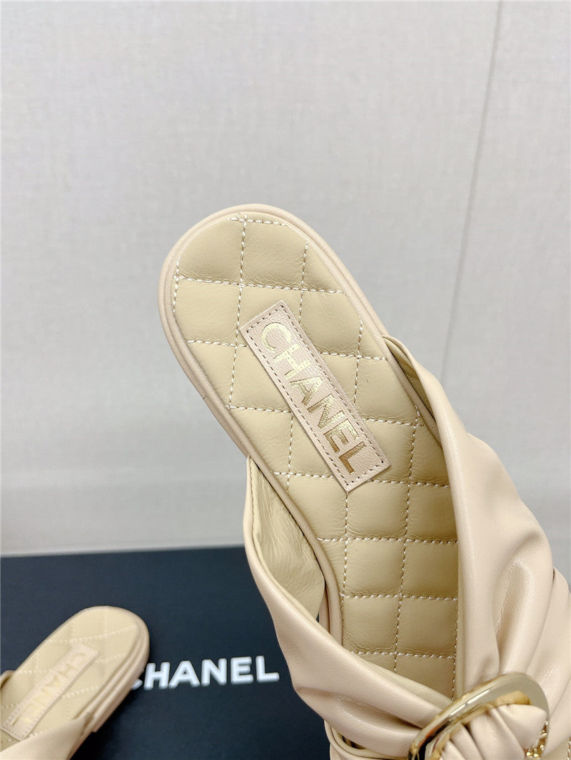 High Quality Luxury Chanel Cross Strap Round Buckle Slippers – Style 26022 product detail