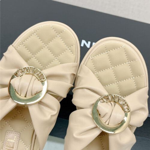High Quality Luxury Chanel Cross Strap Round Buckle Slippers – Style 26022 product detail