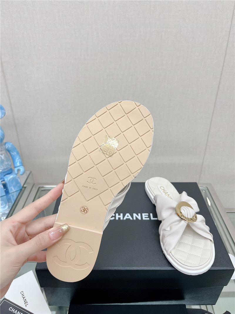 High Quality Luxury Chanel Cross Strap Round Buckle Slippers – Style 55398 product detail