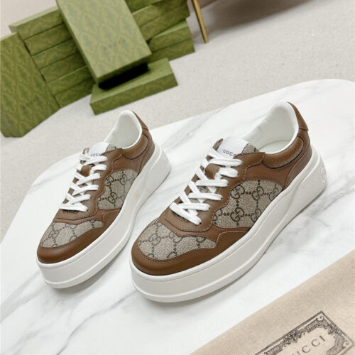 High Quality Luxury Gucci Chunky B Series Lightweight Soft Platform Sneakers – Style 82163