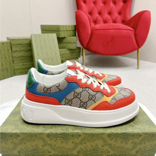 High Quality Luxury Gucci Chunky B Series Lightweight Soft Platform Sneakers – Style 77075 product detail