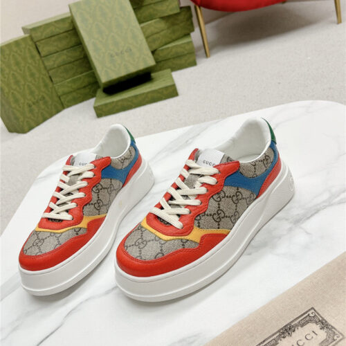 High Quality Luxury Gucci Chunky B Series Lightweight Soft Platform Sneakers – Style 77075
