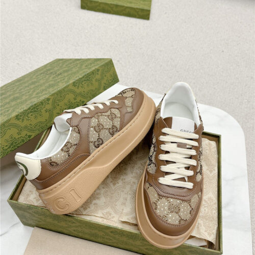 High Quality Luxury Gucci Chunky B Series Lightweight Soft Platform Sneakers – Style 35827 product detail