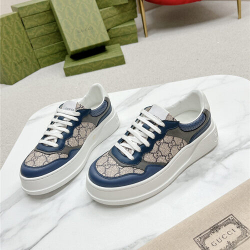 High Quality Luxury Gucci Chunky B Series Lightweight Soft Platform Sneakers – Style 27347