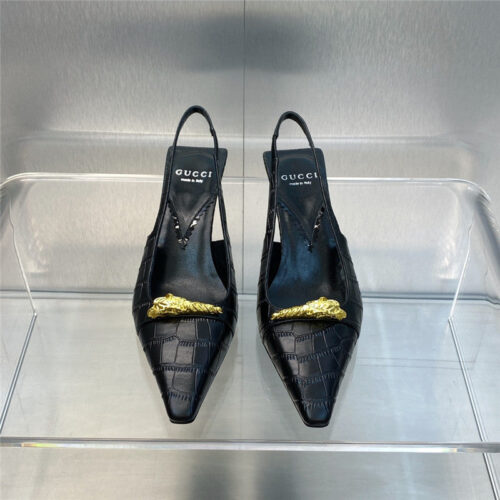 High Quality Luxury Gucci Mid Heel Candy Color Hardware Buckle Womens Shoes – Style 82067 product detail