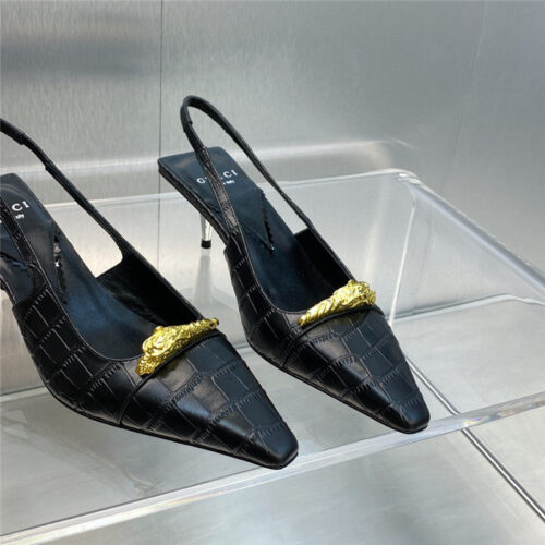 High Quality Luxury Gucci Mid Heel Candy Color Hardware Buckle Womens Shoes – Style 82067 product detail