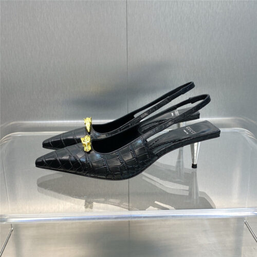 High Quality Luxury Gucci Mid Heel Candy Color Hardware Buckle Womens Shoes – Style 82067 product detail