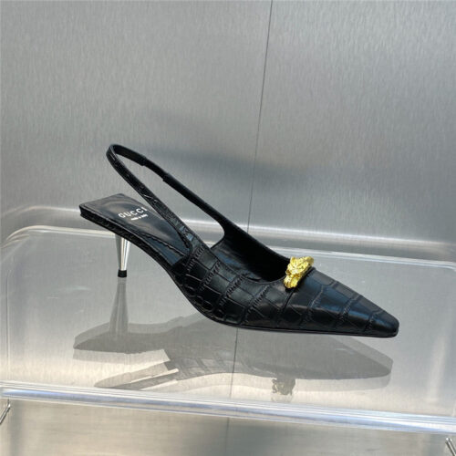 High Quality Luxury Gucci Mid Heel Candy Color Hardware Buckle Womens Shoes – Style 82067 product detail