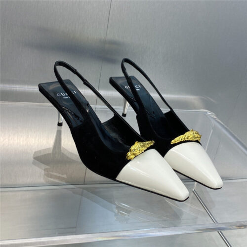 High Quality Luxury Gucci Mid Heel Candy Color Hardware Buckle Womens Shoes – Style 49299