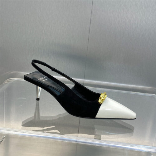 High Quality Luxury Gucci Mid Heel Candy Color Hardware Buckle Womens Shoes – Style 49299 product detail