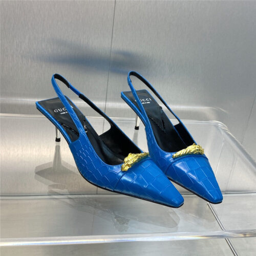 High Quality Luxury Gucci Mid Heel Candy Color Hardware Buckle Womens Shoes – Style 47603