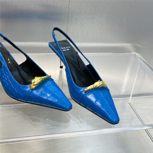 High Quality Luxury Gucci Mid Heel Candy Color Hardware Buckle Womens Shoes – Style 47603 product detail