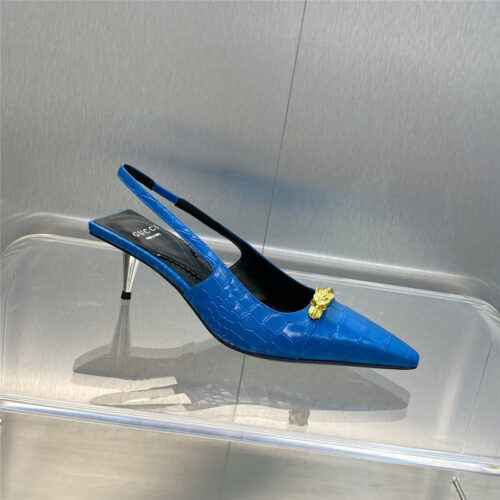 High Quality Luxury Gucci Mid Heel Candy Color Hardware Buckle Womens Shoes – Style 47603 product detail