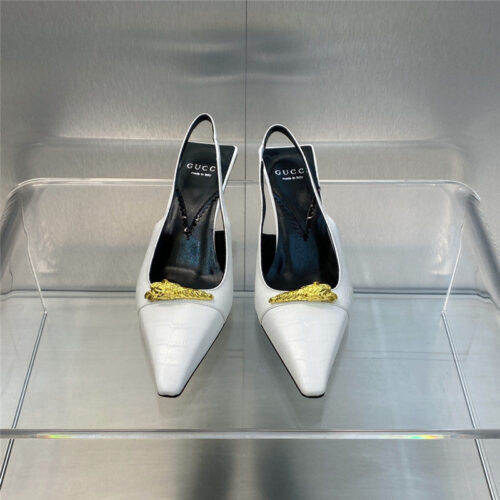 High Quality Luxury Gucci Mid Heel Candy Color Hardware Buckle Womens Shoes – Style 80371 product detail