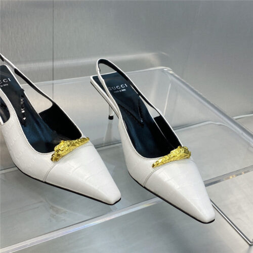 High Quality Luxury Gucci Mid Heel Candy Color Hardware Buckle Womens Shoes – Style 80371 product detail