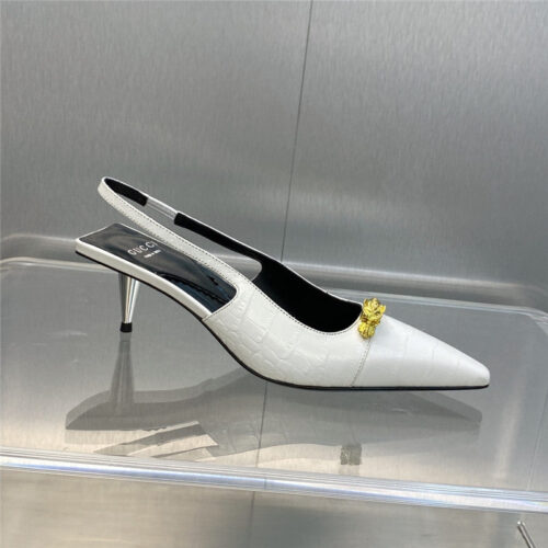 High Quality Luxury Gucci Mid Heel Candy Color Hardware Buckle Womens Shoes – Style 80371 product detail