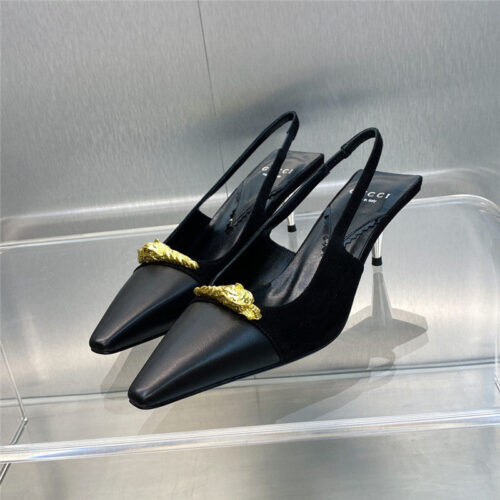 High Quality Luxury Gucci Mid Heel Candy Color Hardware Buckle Womens Shoes – Style 13139 alternate view