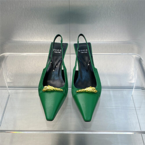 High Quality Luxury Gucci Mid Heel Candy Color Hardware Buckle Womens Shoes – Style 45907 product detail