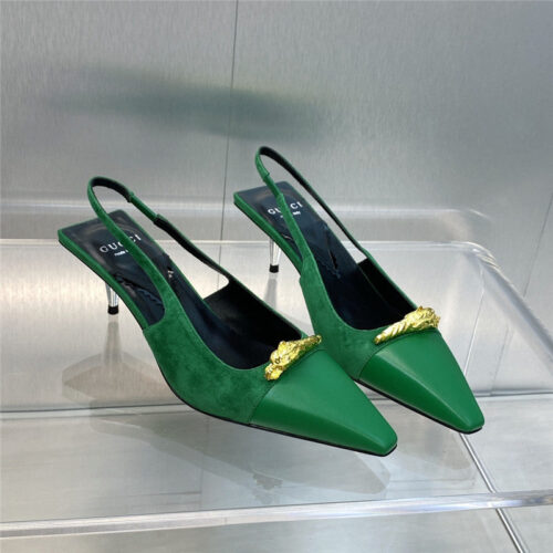 High Quality Luxury Gucci Mid Heel Candy Color Hardware Buckle Womens Shoes – Style 45907
