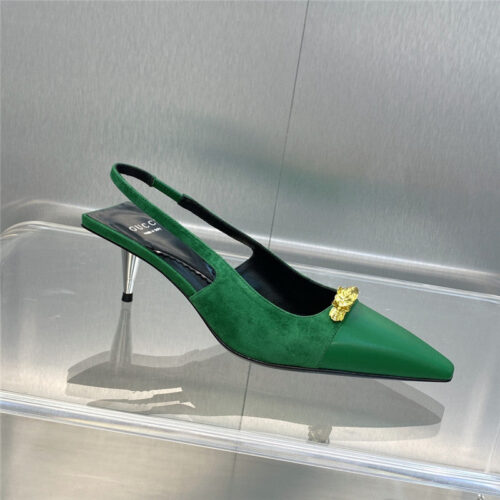 High Quality Luxury Gucci Mid Heel Candy Color Hardware Buckle Womens Shoes – Style 45907 product detail