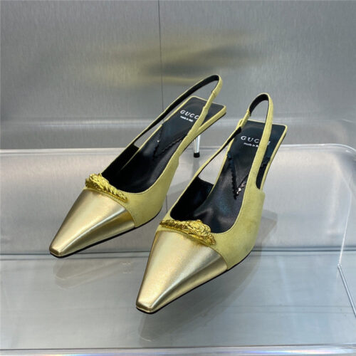 High Quality Luxury Gucci Mid Heel Candy Color Hardware Buckle Womens Shoes alternate view
