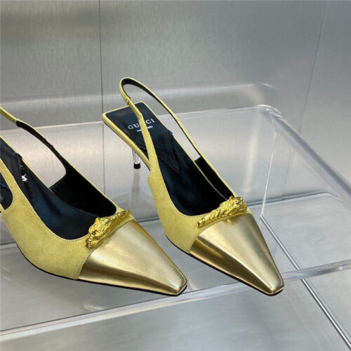 High Quality Luxury Gucci Mid Heel Candy Color Hardware Buckle Womens Shoes product detail