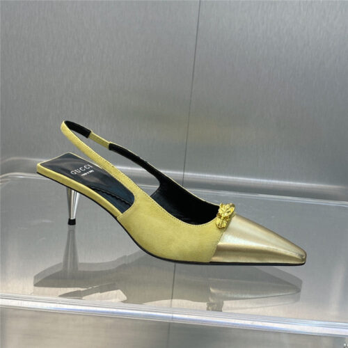 High Quality Luxury Gucci Mid Heel Candy Color Hardware Buckle Womens Shoes product detail