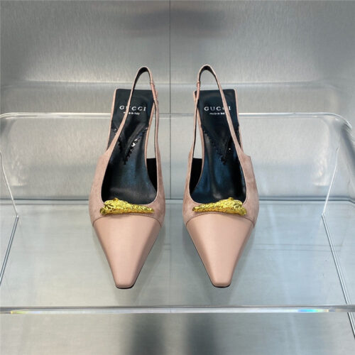 High Quality Luxury Gucci Mid Heel Candy Color Hardware Buckle Womens Shoes – Style 11443 product detail