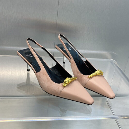 High Quality Luxury Gucci Mid Heel Candy Color Hardware Buckle Womens Shoes – Style 11443