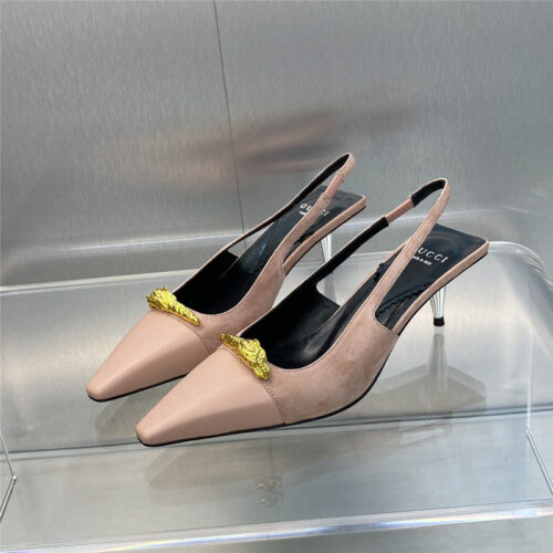 High Quality Luxury Gucci Mid Heel Candy Color Hardware Buckle Womens Shoes – Style 11443 alternate view