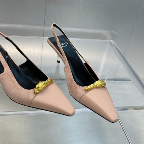 High Quality Luxury Gucci Mid Heel Candy Color Hardware Buckle Womens Shoes – Style 11443 product detail