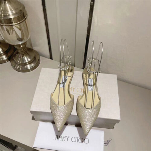 High Quality Luxury Jimmy Choo Spring And Summer Crystal Chain Pumps product detail