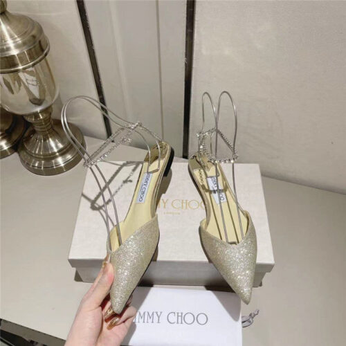 High Quality Luxury Jimmy Choo Spring And Summer Crystal Chain Pumps product detail