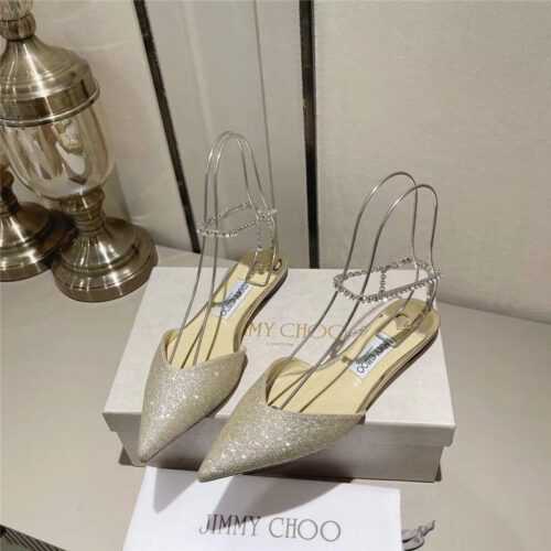 High Quality Luxury Jimmy Choo Spring And Summer Crystal Chain Pumps product detail