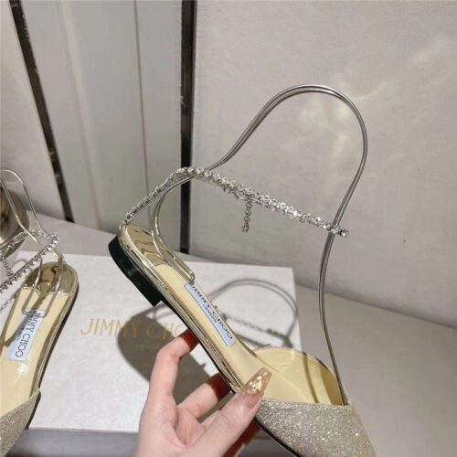 High Quality Luxury Jimmy Choo Spring And Summer Crystal Chain Pumps product detail