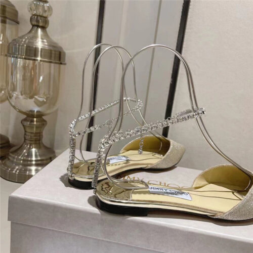 High Quality Luxury Jimmy Choo Spring And Summer Crystal Chain Pumps product detail