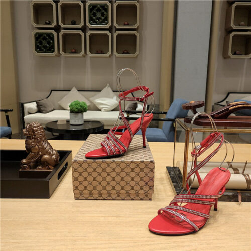 High Quality Luxury Balenciaga Crystal Hot Diamond Strap Sandals – Style 95459