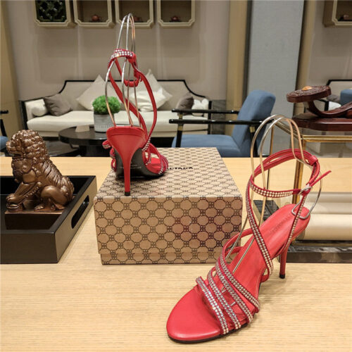 High Quality Luxury Balenciaga Crystal Hot Diamond Strap Sandals – Style 95459 product detail