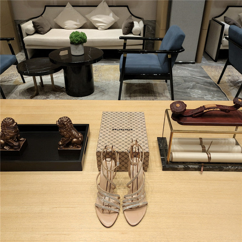 High Quality Luxury Balenciaga Crystal Hot Diamond Strap Sandals product detail