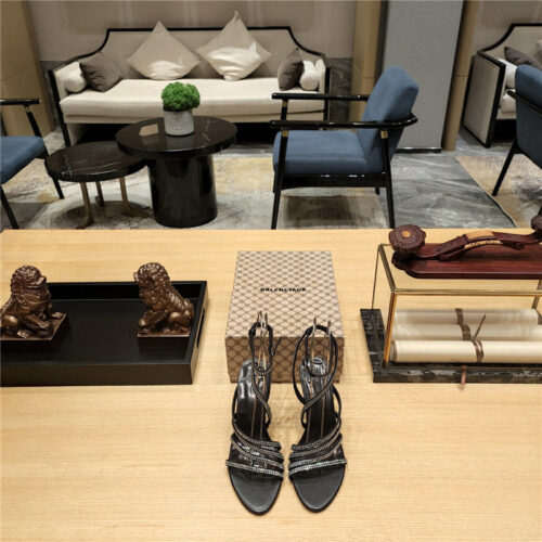 High Quality Luxury Balenciaga Crystal Hot Diamond Strap Sandals – Style 59299 product detail