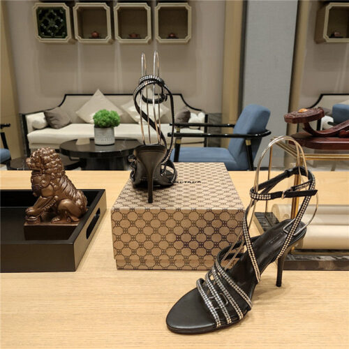 High Quality Luxury Balenciaga Crystal Hot Diamond Strap Sandals – Style 59299 product detail