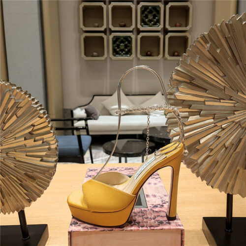 High Quality Luxury Jimmy Choo Crystal Chain Heeled Platform Sandals – Style 70295 alternate view