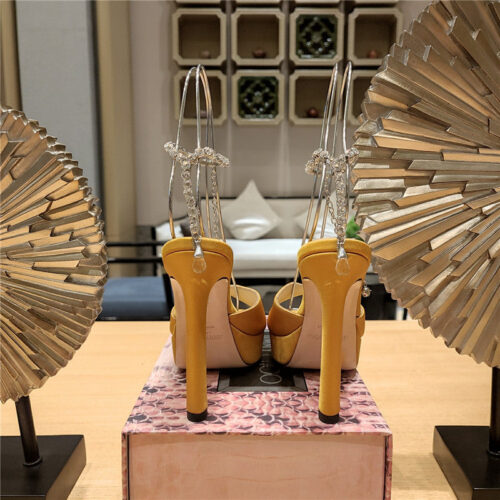 High Quality Luxury Jimmy Choo Crystal Chain Heeled Platform Sandals – Style 70295 product detail